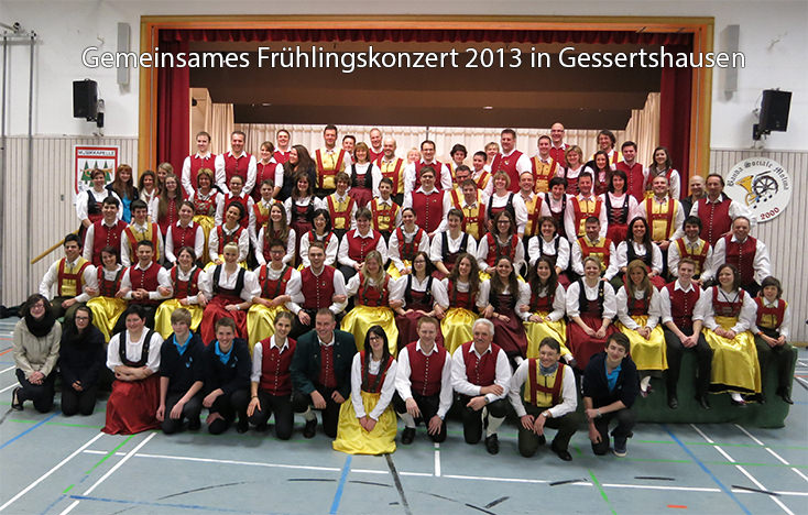 Gruppenfoto zum Gemeinschaftskonzert 2013 in Gessertshausen